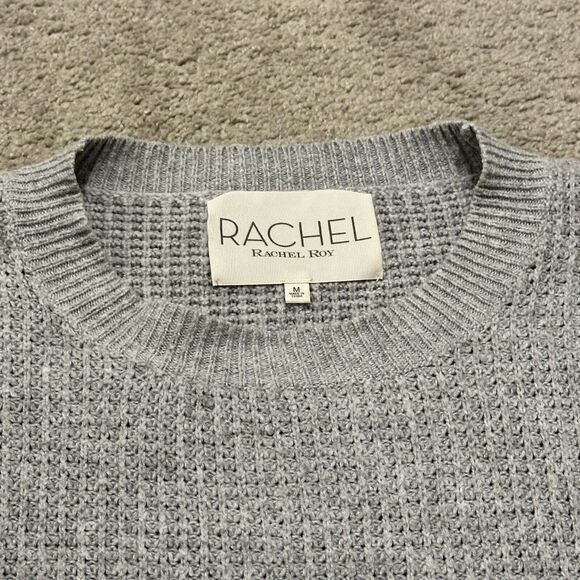 Rachel Zoe Women M Sweater Knit Crew Neck Cotton Wool Long Sleeve Gray‎ - Picture 4 of 6